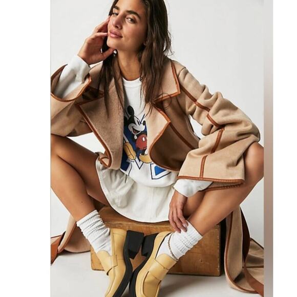 New Free People x Marei 1998 Sweet Pea Duster $835 Overcoat XS/S Faux Fur Lined - Picture 3 of 8